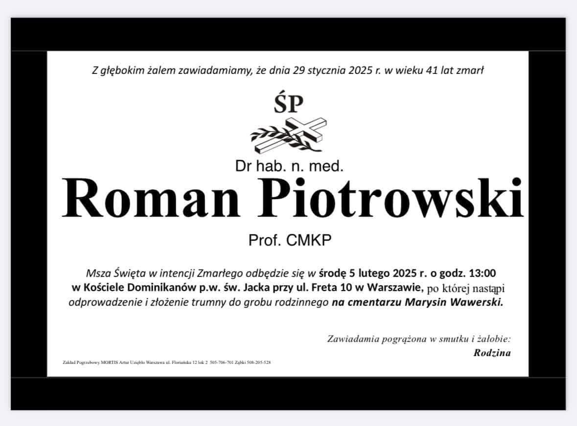 Nekrolog - Roman Piotrowski